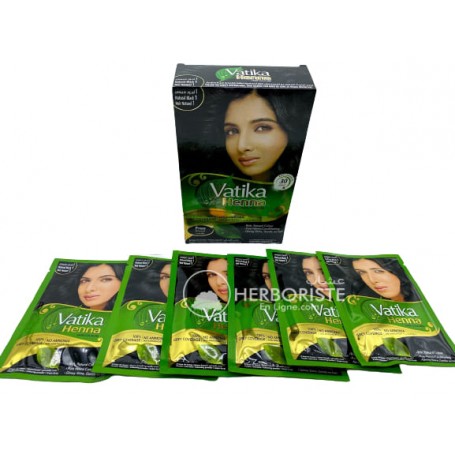 Henné Vatika couleur marron foncé pour cheveux - 6 sachets - حنة رويال