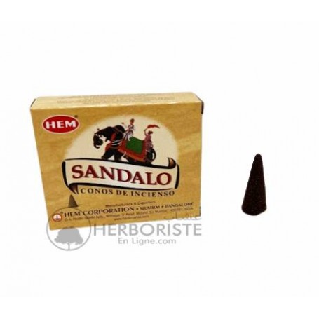 Encens en Cônes HEM Sandal Santal - 10 cônes - 20g - عود البخور- الصندل
