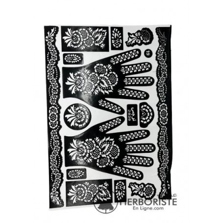 Motifs pochoirs mehndi pour tatouage au henné - Mehendi Henna - motifs  n°19