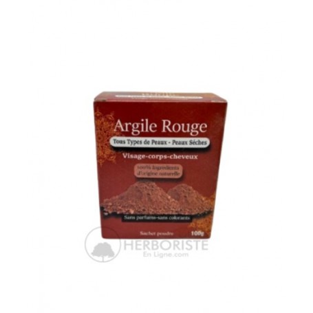 Argile rouge pour tous types de peaux et cheveux - 100g