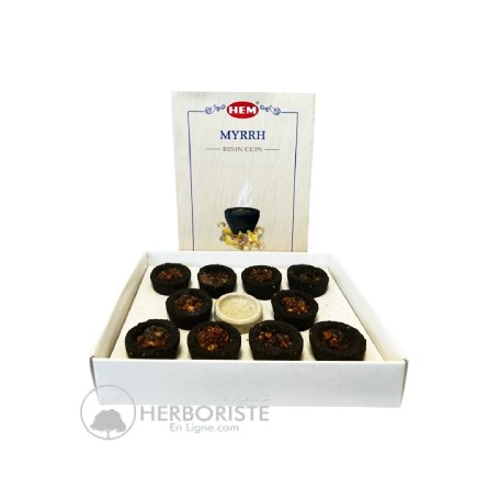 Encens Myrrhe en Coupe Résine & Charbon – HEM Resin 10 coupes Sambrani - بخور المر