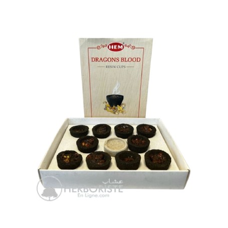 Encens Sang de Dragon en Coupe Résine & Charbon – HEM Resin 10 coupes Sambrani - بخوردم التنين