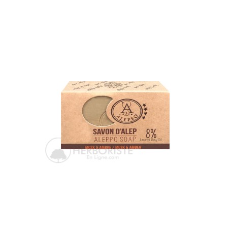 Savon d'Alep Musc & Ambre 8% – 100g
